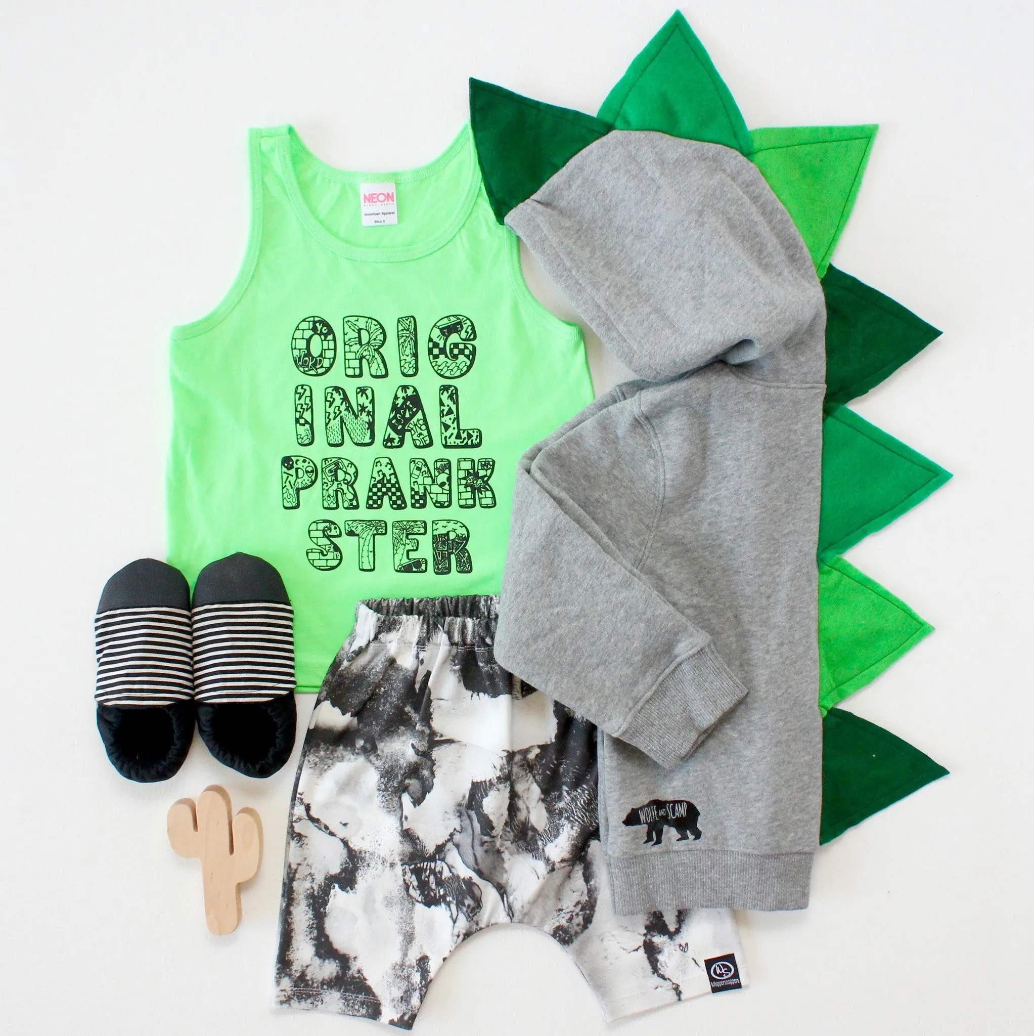 #018 - RTS Green Ombre Dino Hoodie -  Youth XS (2-4) | Youth S (6-8))