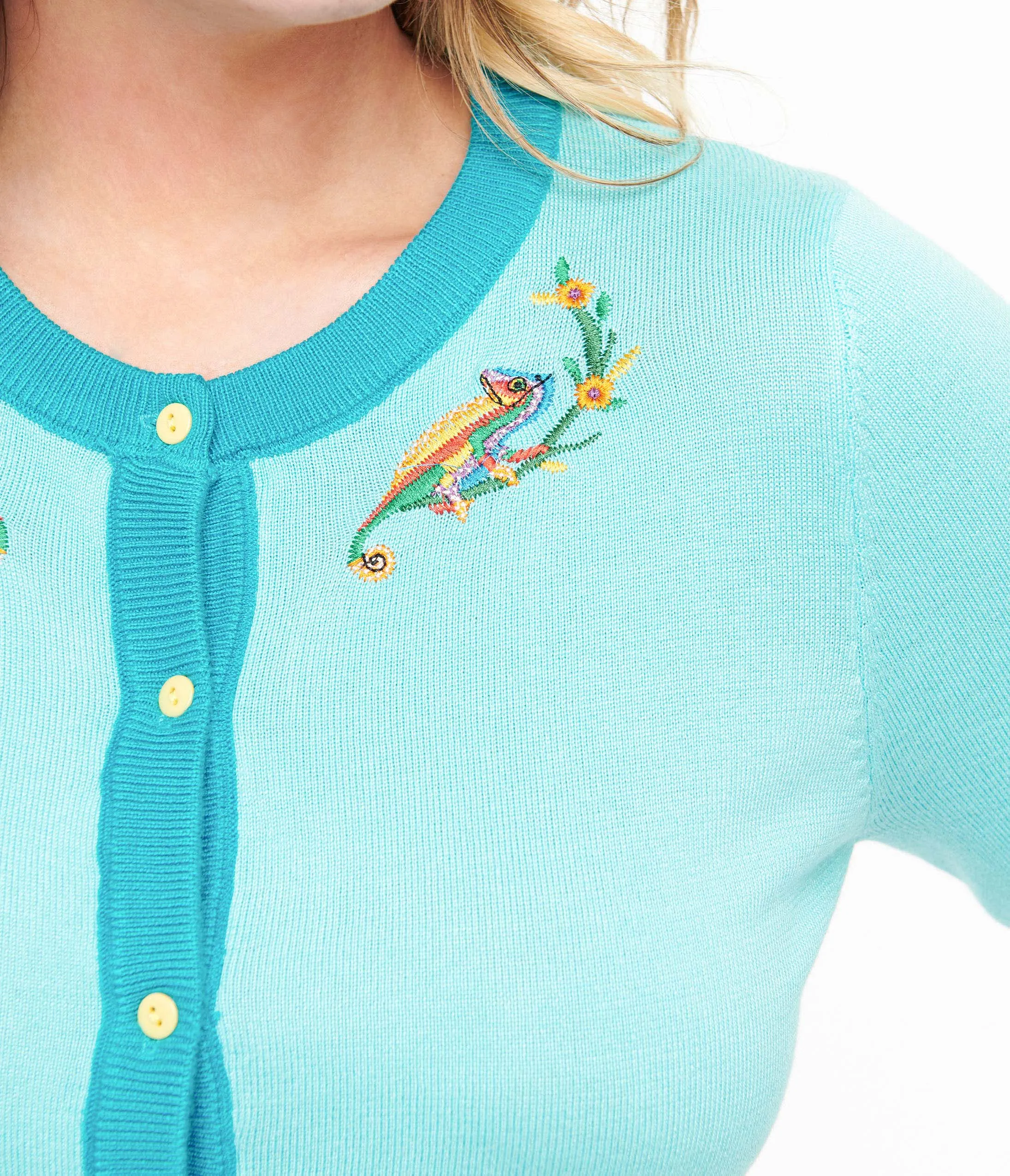 1950s Light Blue & Chameleon Cardigan