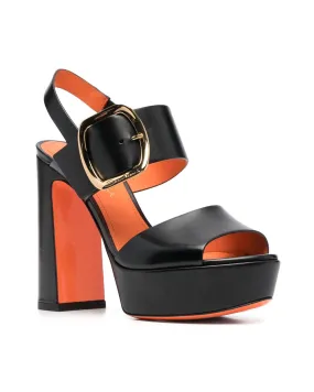 85mm Bruxel Platform Sandal in Black