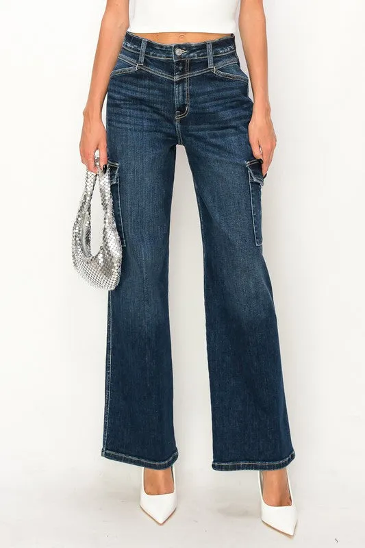 90's Vintage High Rise Jeans in Dark Wash