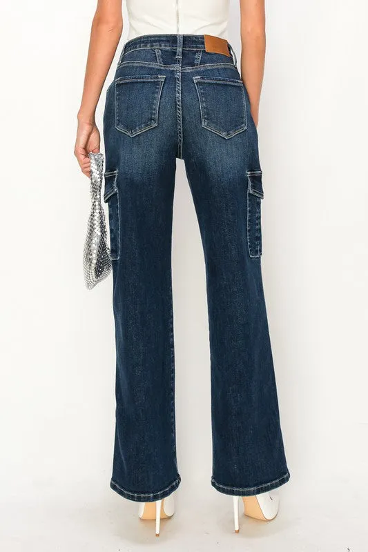 90's Vintage High Rise Jeans in Dark Wash