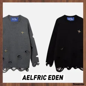 Aelfric Eden  |Crew Neck Pullovers Unisex Street Style Long Sleeves