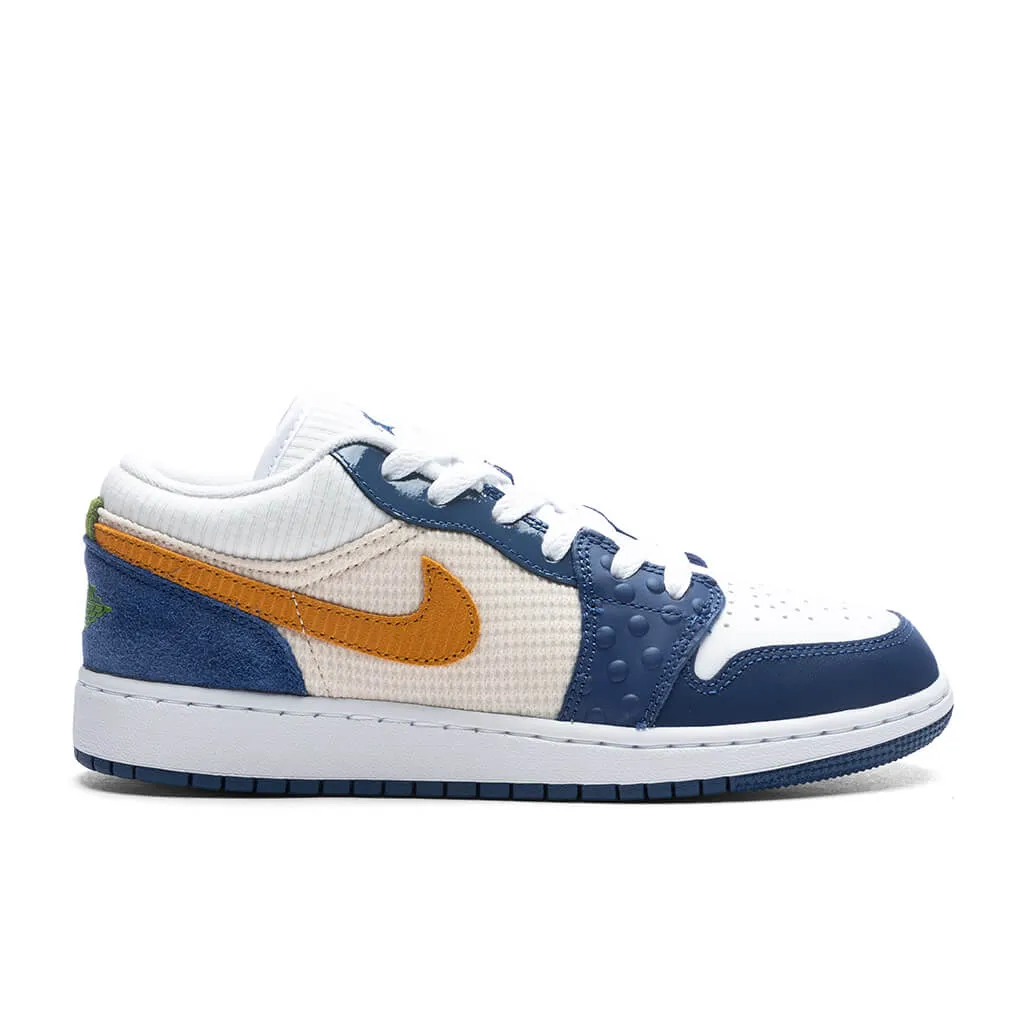 Air Jordan 1 Low SE (GS) - French Blue/Chutney/White