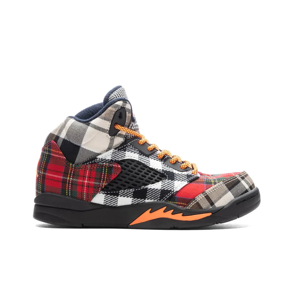 Air Jordan 5 Retro (PS) 'Plaid' - Black/Total Orange/Dark Obsidian