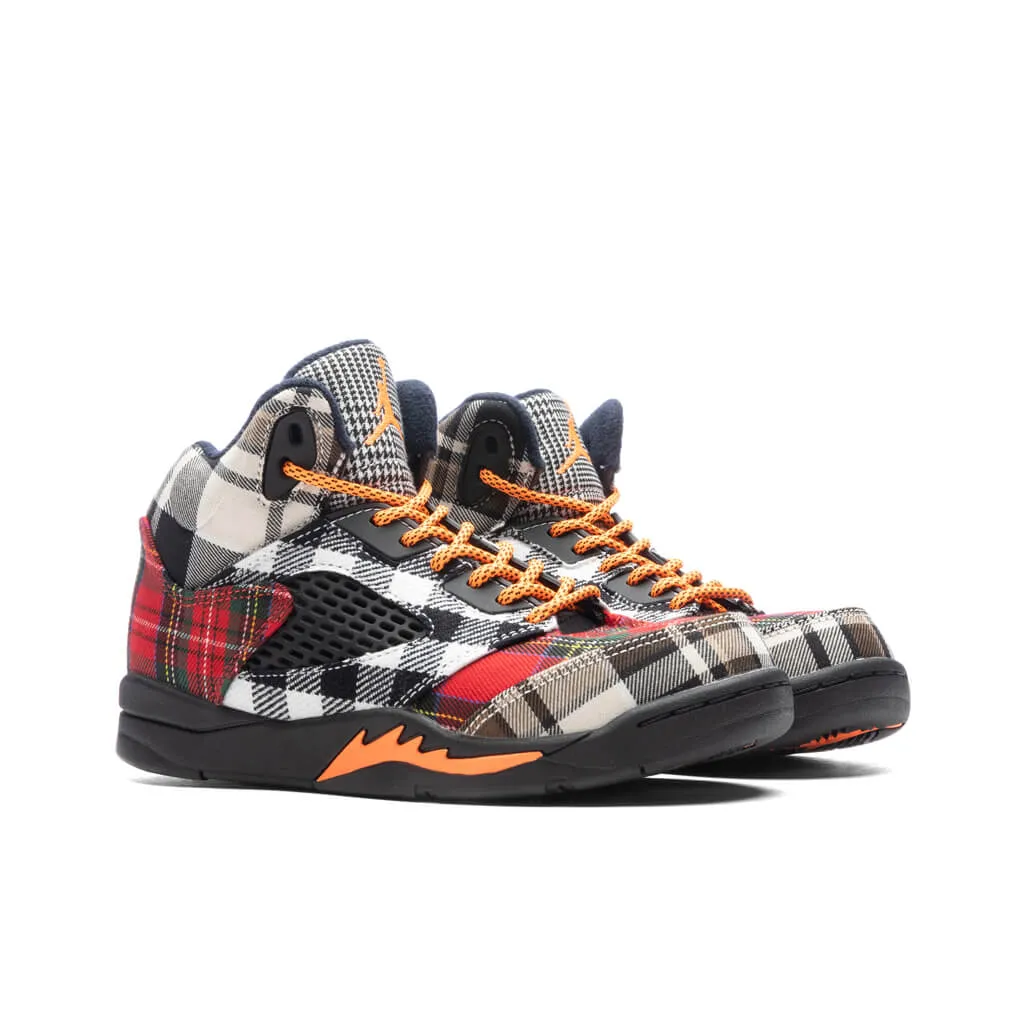 Air Jordan 5 Retro (PS) 'Plaid' - Black/Total Orange/Dark Obsidian