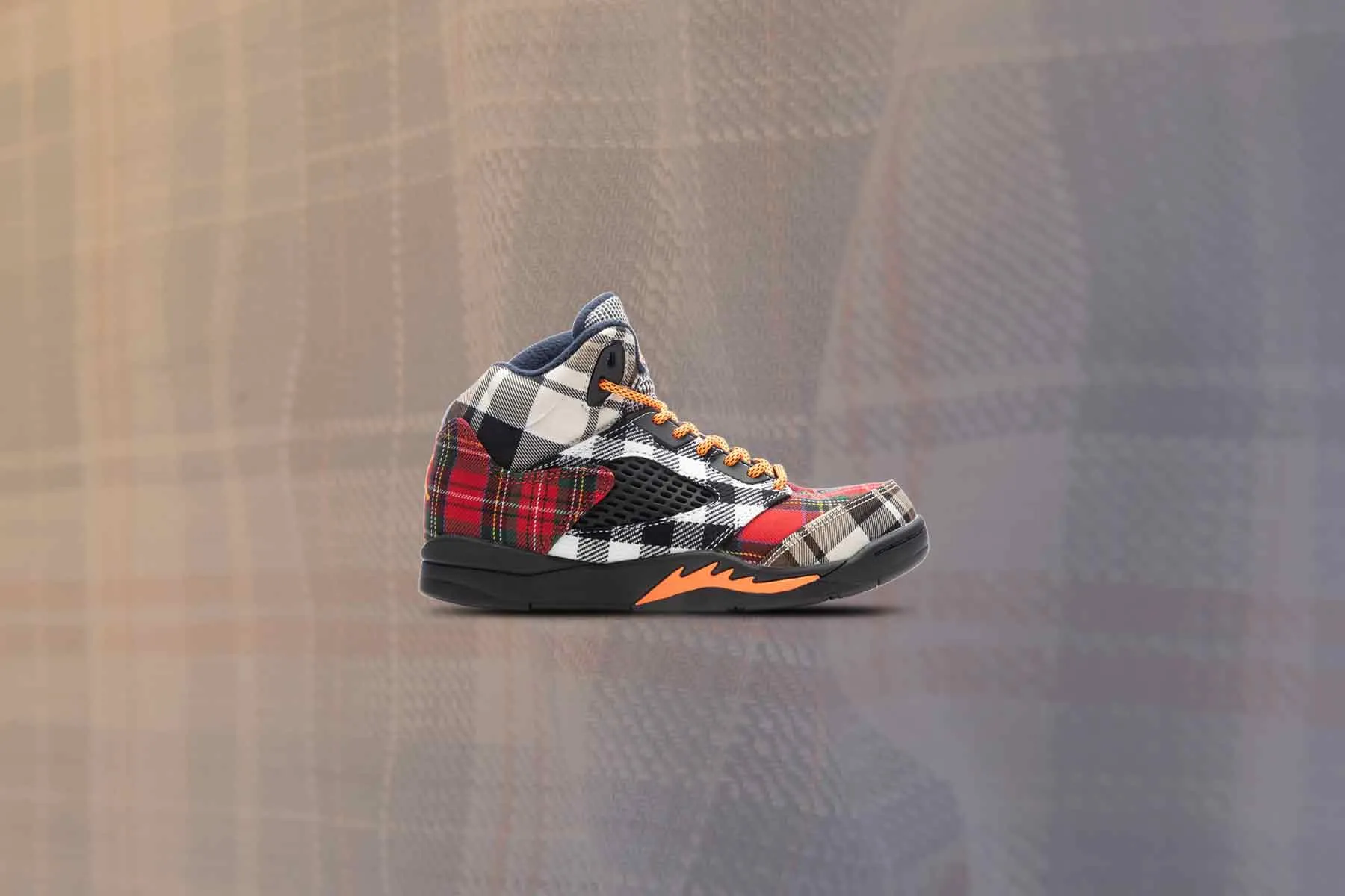 Air Jordan 5 Retro (PS) 'Plaid' - Black/Total Orange/Dark Obsidian