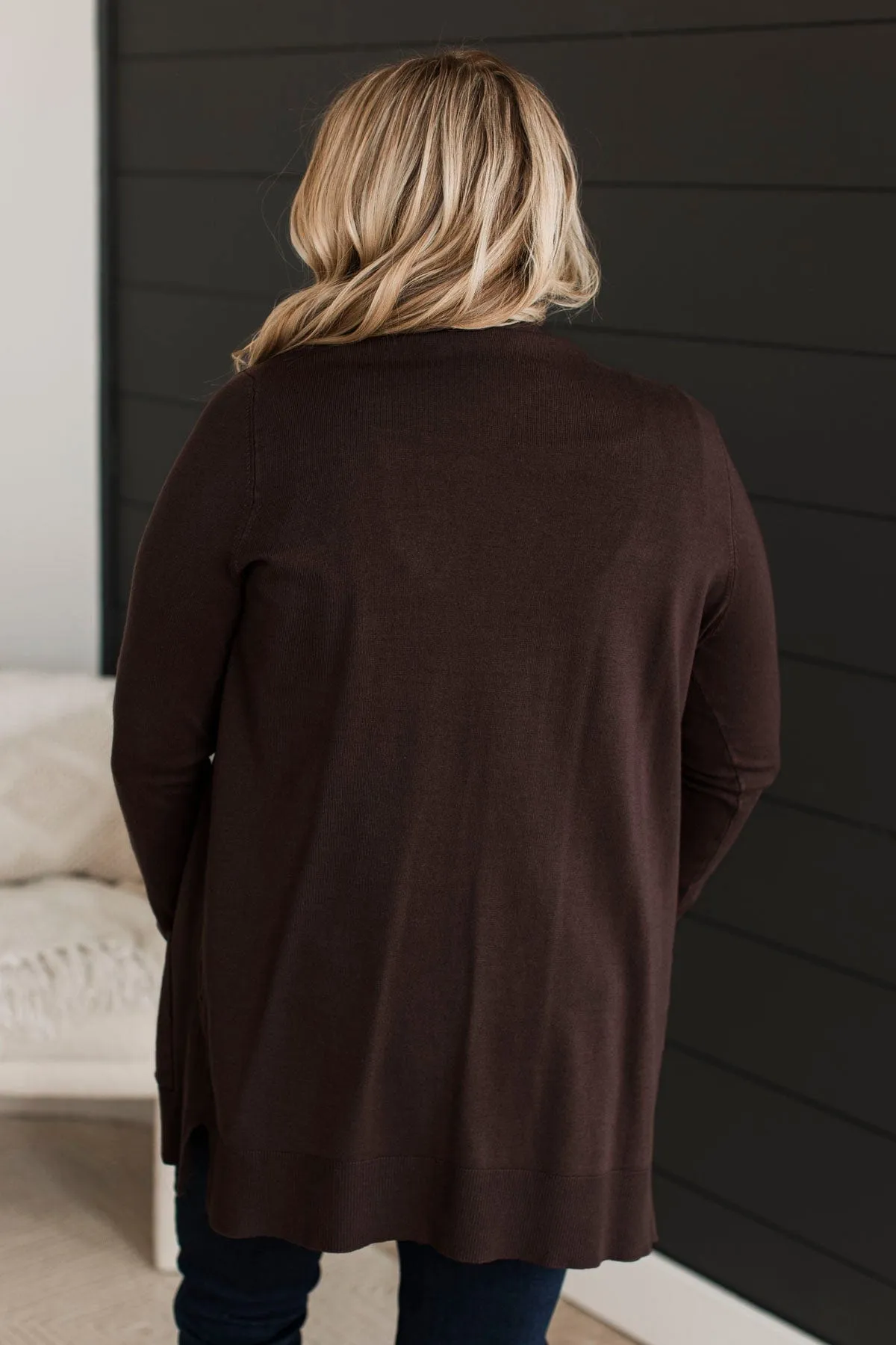 Always Impressive Knit Cardigan- Dark Brown