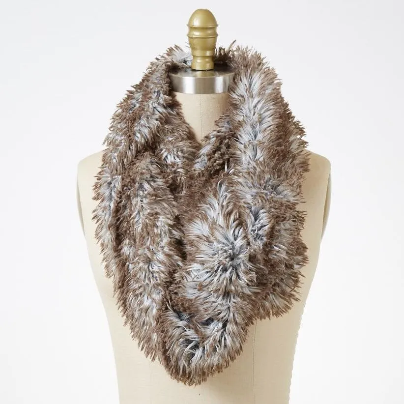 Arctic Fox Luxury Faux Fur Infinity Scarf