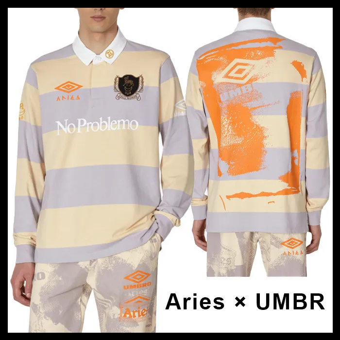 ARIES  |Pullovers Stripes Street Style Collaboration Long Sleeves