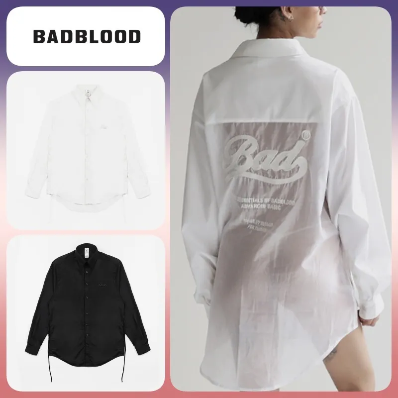 BADBLOOD  |Long Sleeves Logo Shirts & Blouses