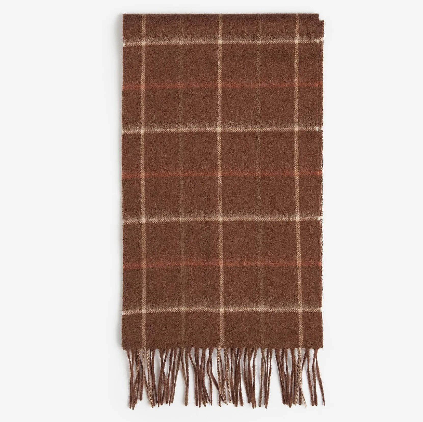 Barbour Tattersall Lambswool Scarf in Warm Ginger