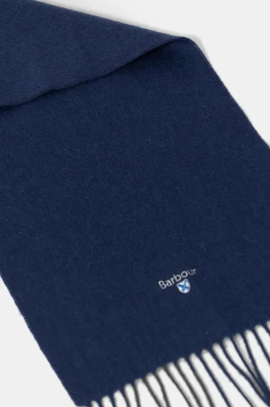 Barbour wool scarf blue color smooth