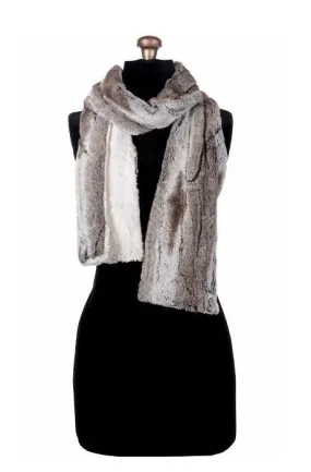 Birch with Cuddly Ivory Luxury Faux Fur Scarf