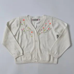 Bonpoint Cream Cardigan With Neon Embroidery: 8 Years (Brand New)