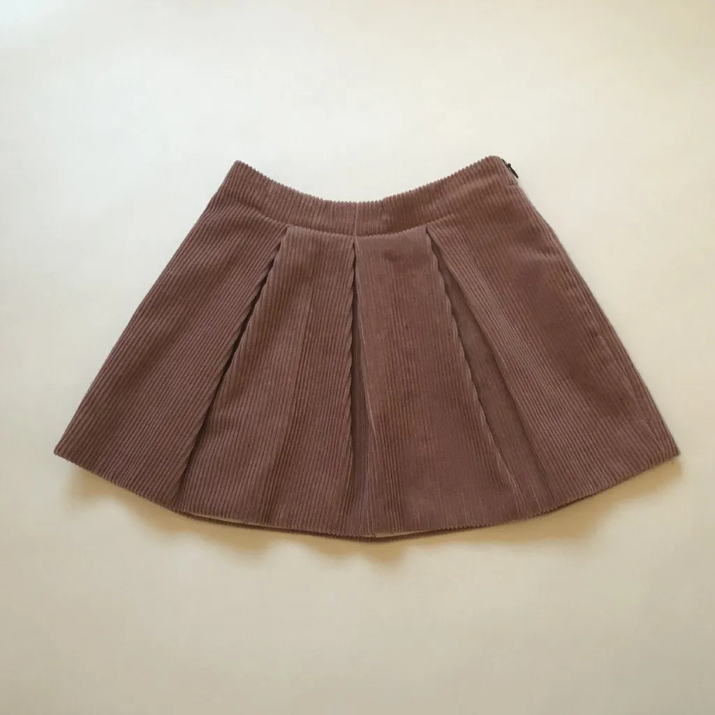 Bonpoint Dusty Pink Pleated Cord Skirt: 6 Years