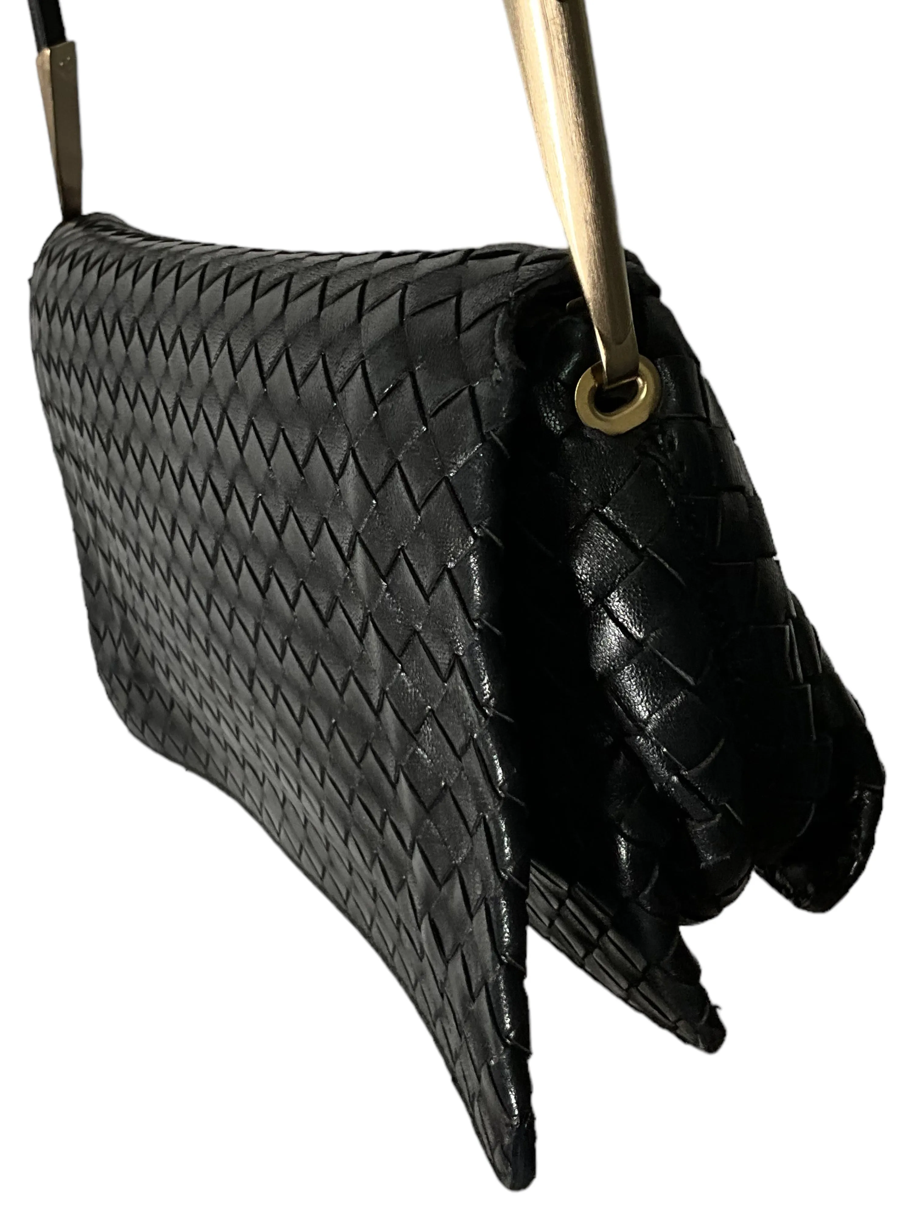 Bottega Veneta Black Intrecciato Crossbody Bag