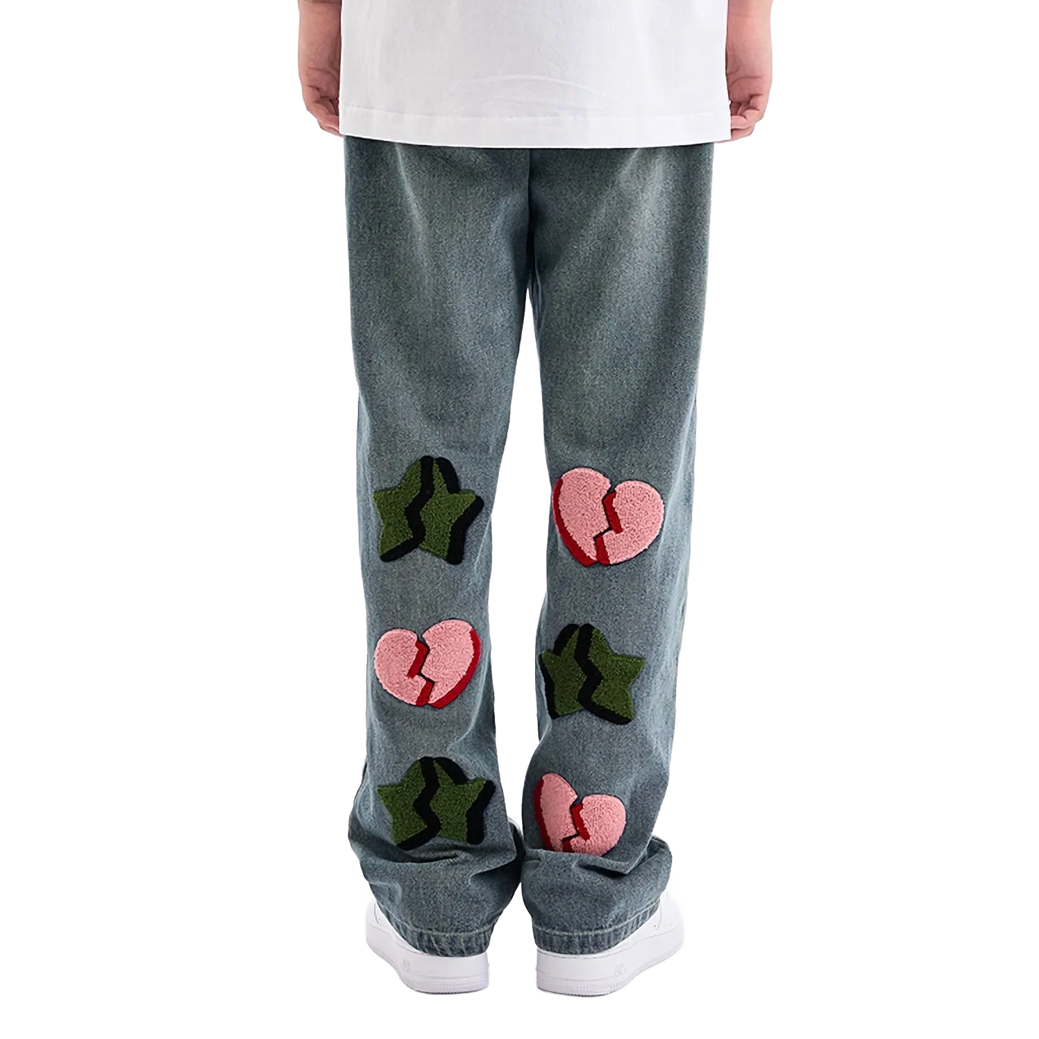 'Broken' Plush Embroidered Custom Denim Jeans