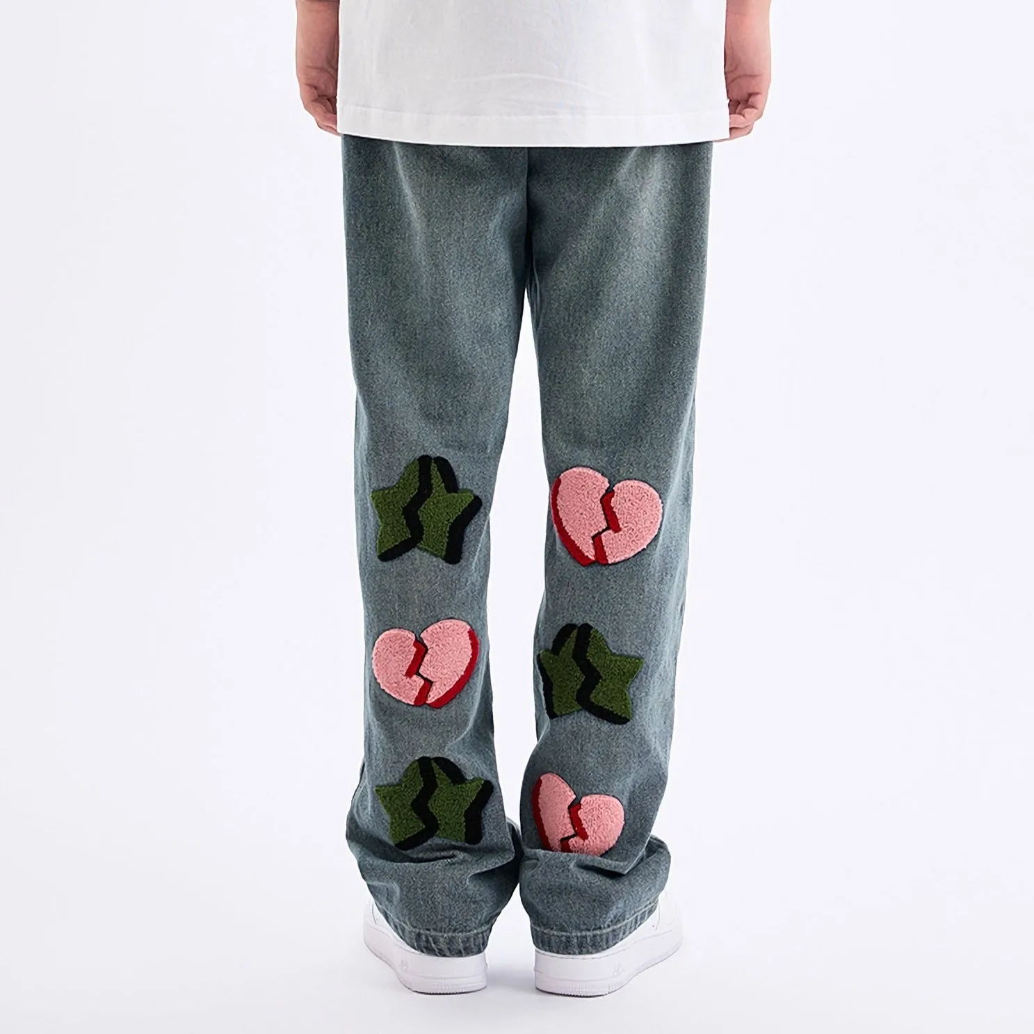 'Broken' Plush Embroidered Custom Denim Jeans