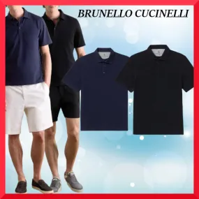 BRUNELLO CUCINELLI  |Pullovers Street Style Plain Cotton Short Sleeves Bridal