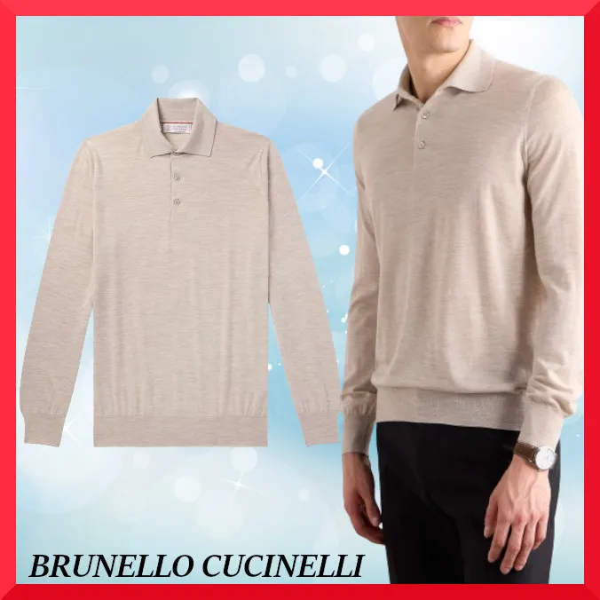 BRUNELLO CUCINELLI  |Pullovers Wool Cashmere Street Style Long Sleeves Plain