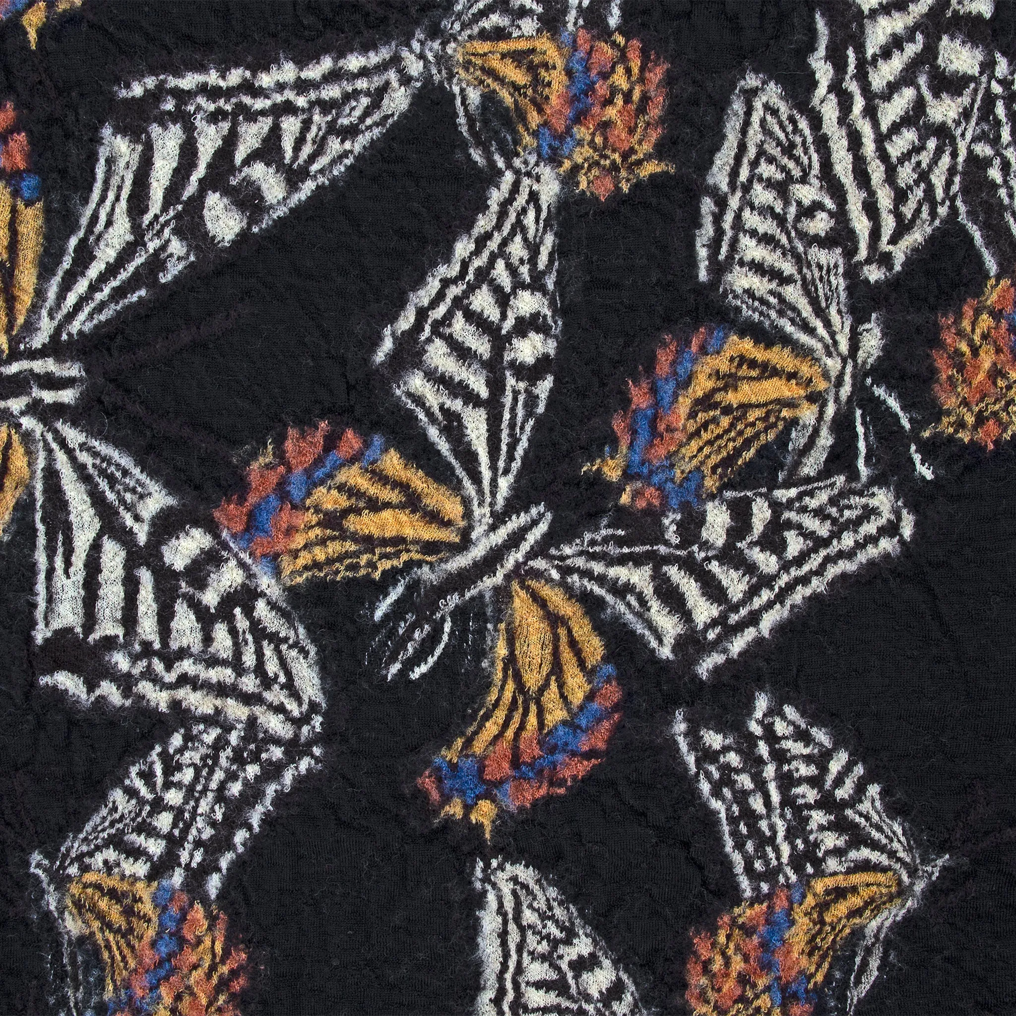 Butterfly Compressed Wool Scarf - Black