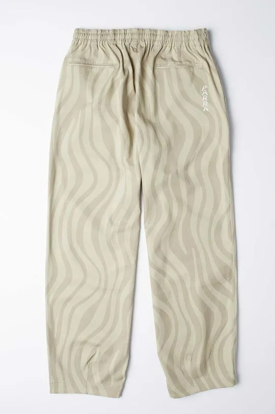 by Parra trousers Flowing Stripes Pant men's beige color 51151