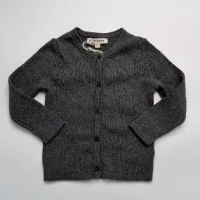 Caramel Grey Ribbed Cotton Cardigan Top: 2 Years (Brand New)