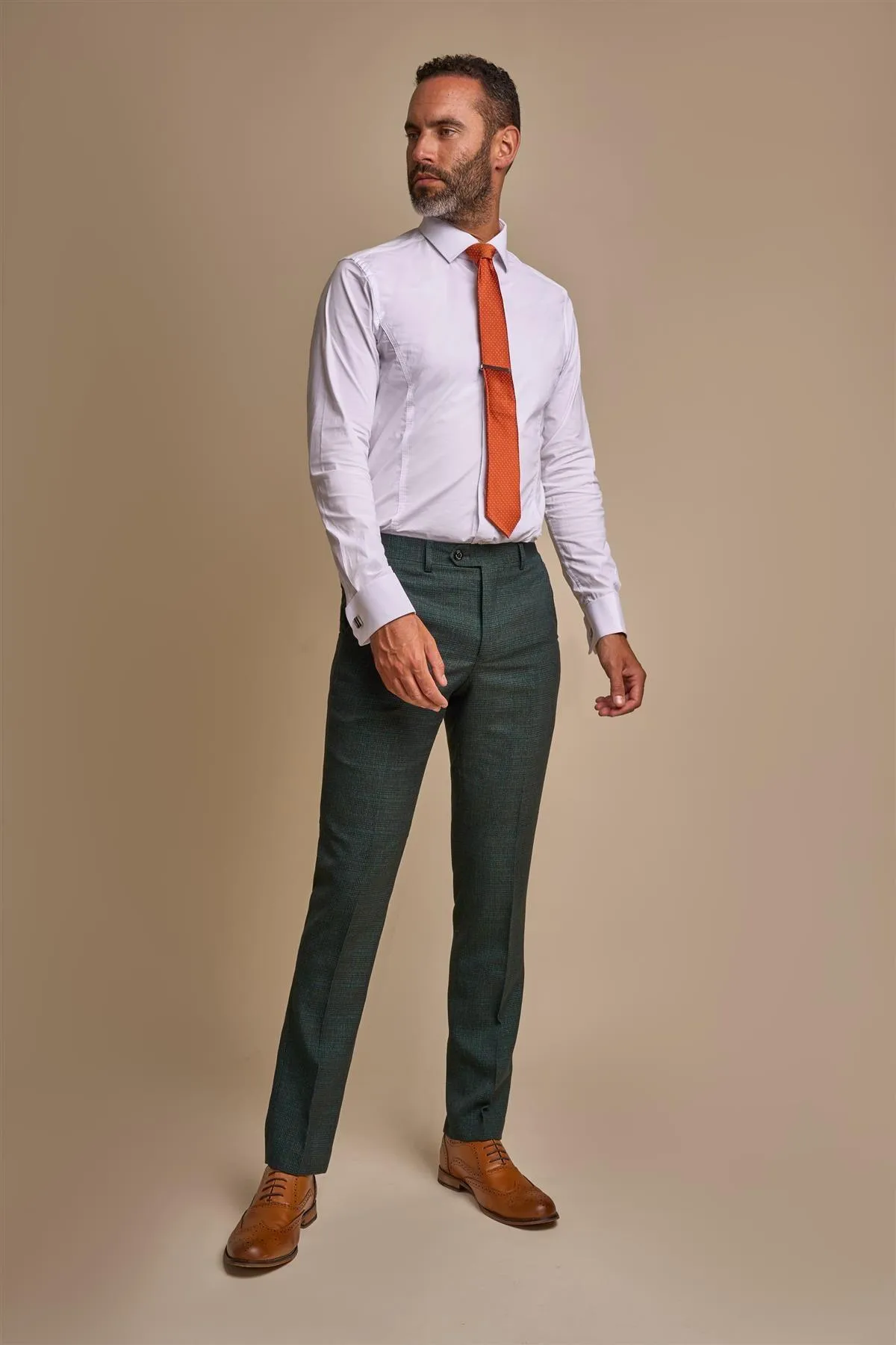 Caridi Olive Slim Fit Trousers