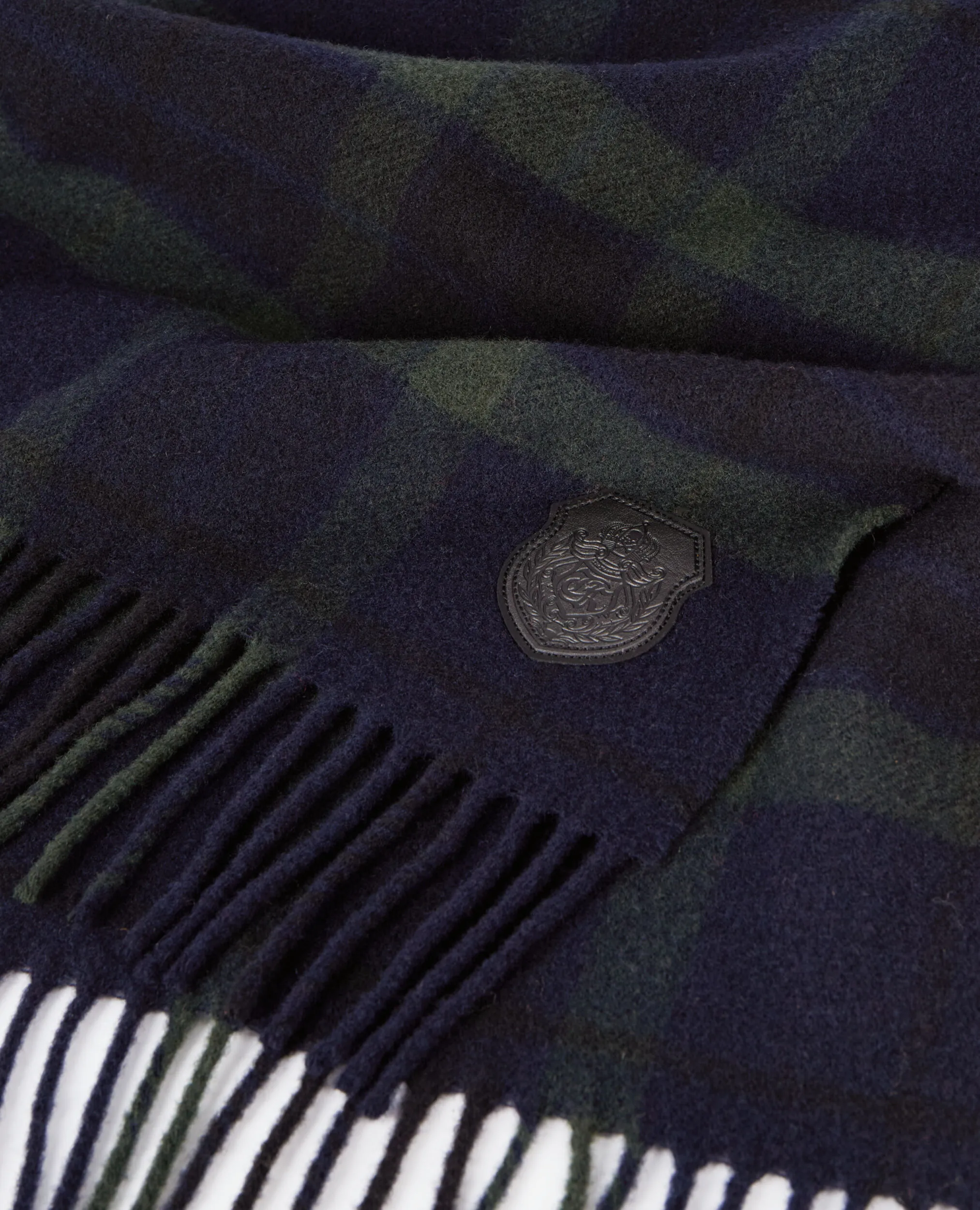 Checked wool scarf