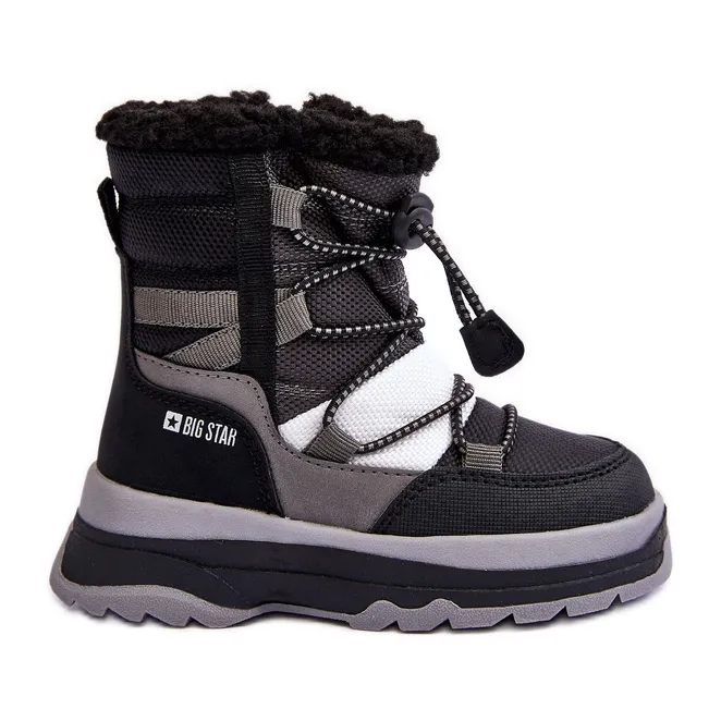 Children's Insulated Snow Boots With Zipper Black Big Star MM374193