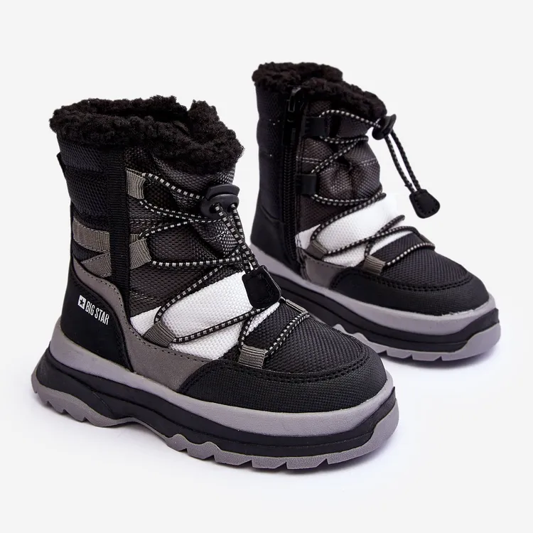 Children's Insulated Snow Boots With Zipper Black Big Star MM374193