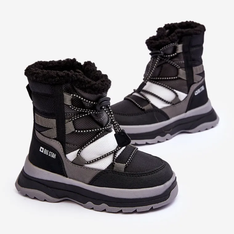 Children's Insulated Snow Boots With Zipper Black Big Star MM374193