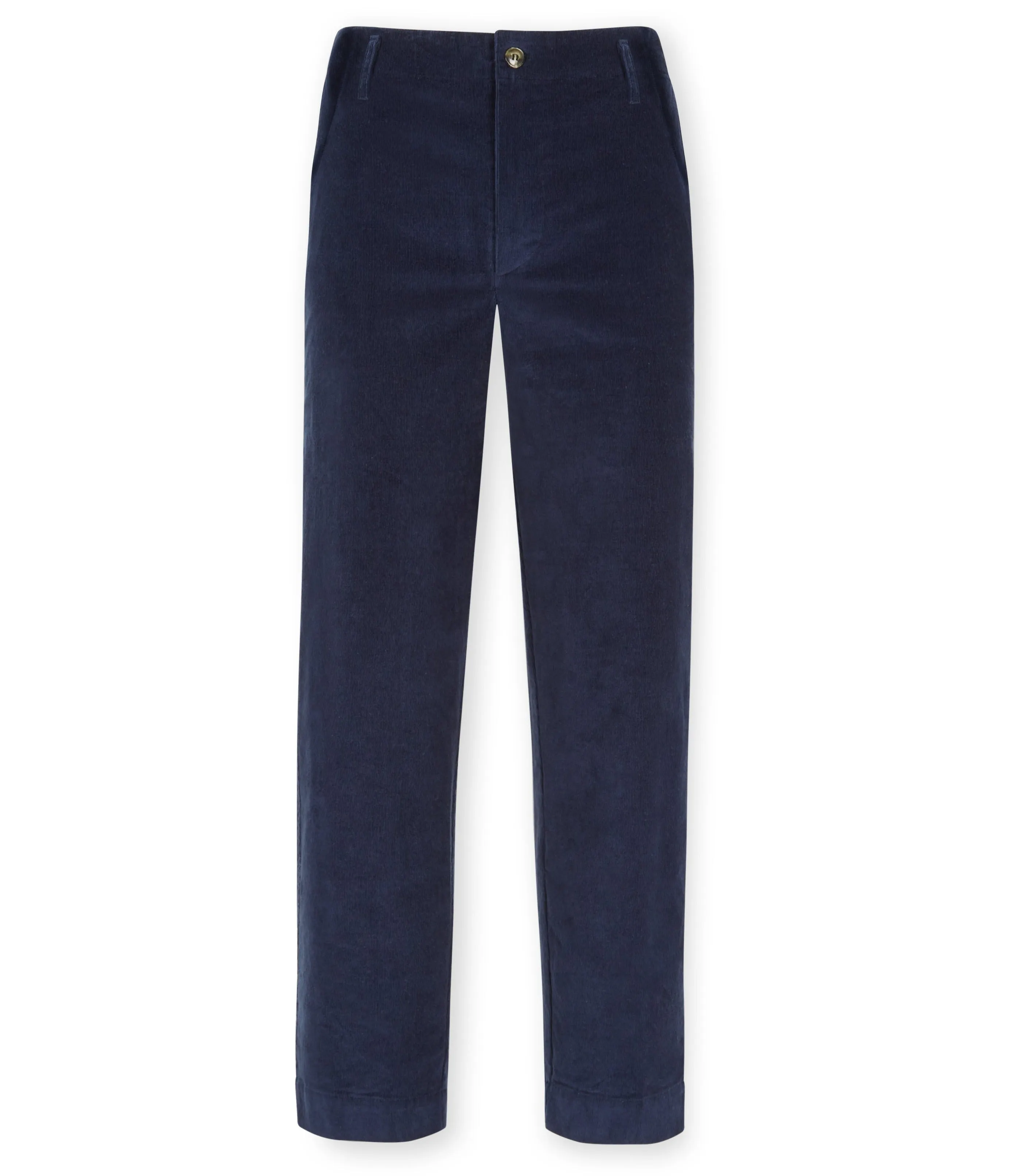 Chino-style stretch fine-cord navy-blue trouser