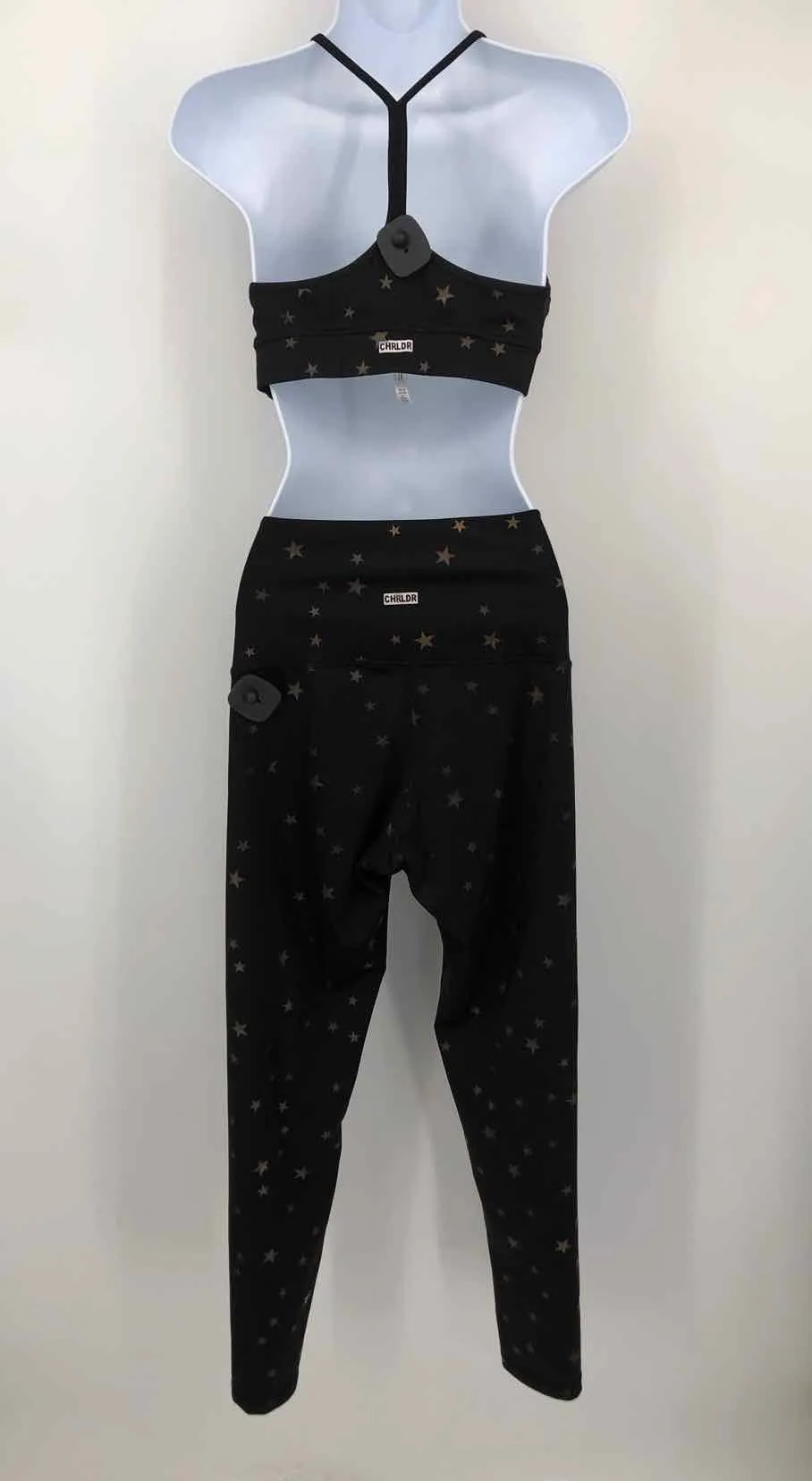 CHRLDR Black Gold Star Legging & Top Size MEDIUM (M) Activewear Set