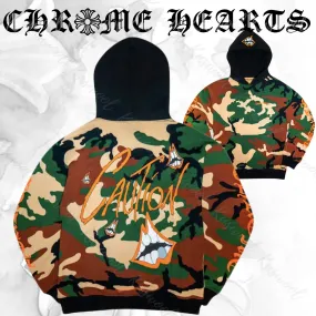 CHROME HEARTS  |Camouflage Unisex Street Style Long Sleeves Khaki