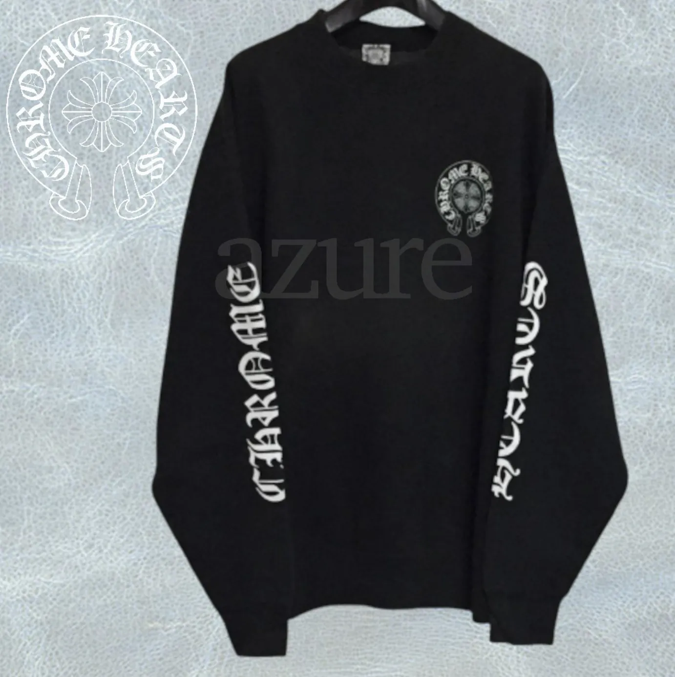 CHROME HEARTS  |Pullovers Unisex Street Style Long Sleeves Plain Cotton Logo