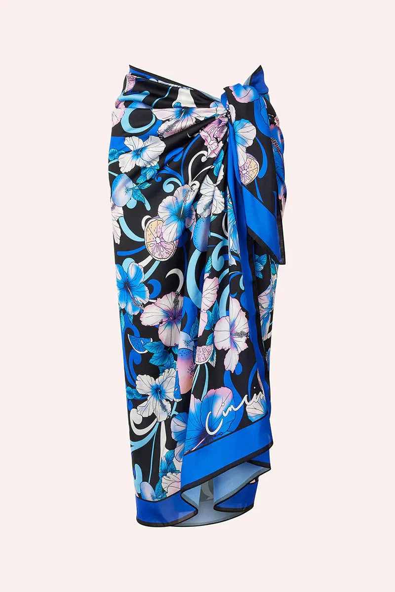 Cin Cin - Long Silky Scarf - Hibiscus Blue