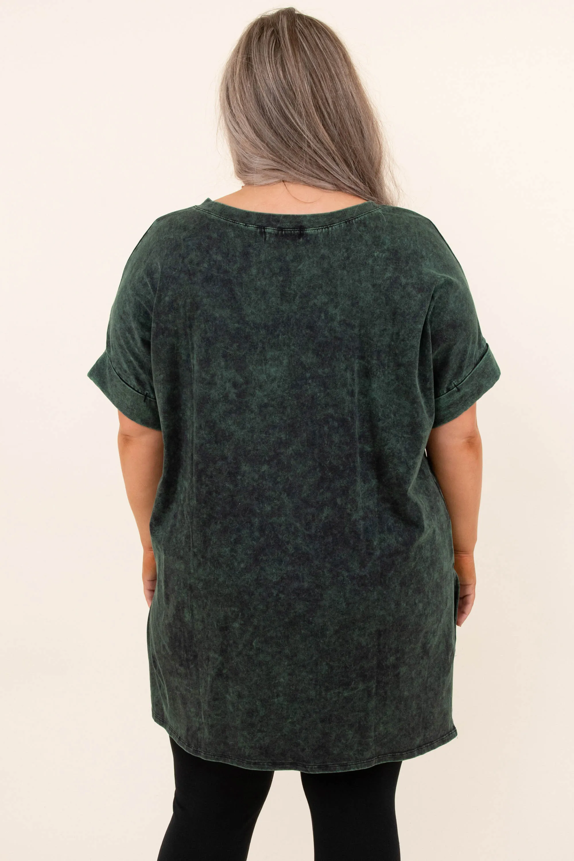 Comfy Travels Top, Army Green Mineral Wash