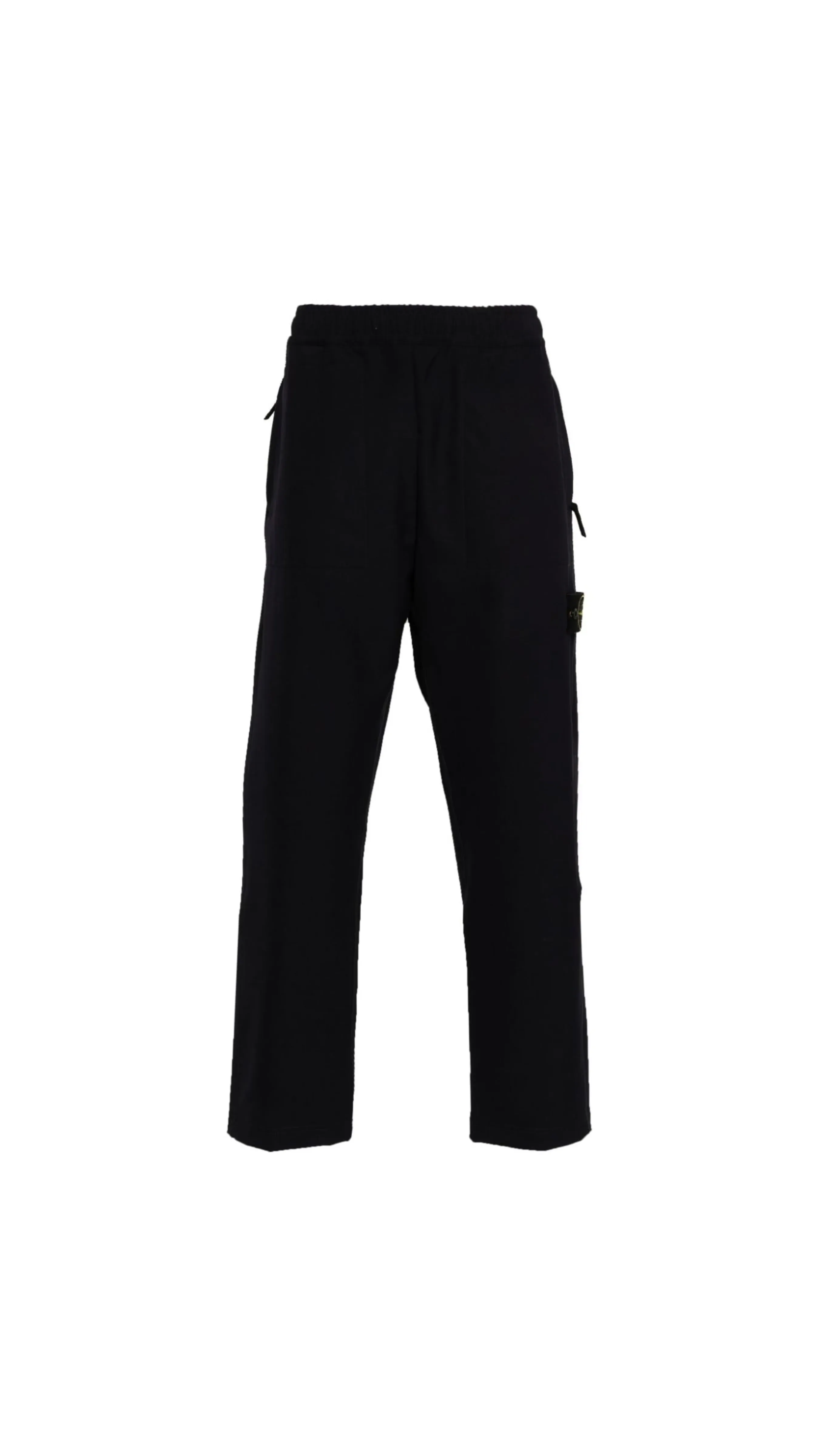 Compass-badge Straight Trousers - Black