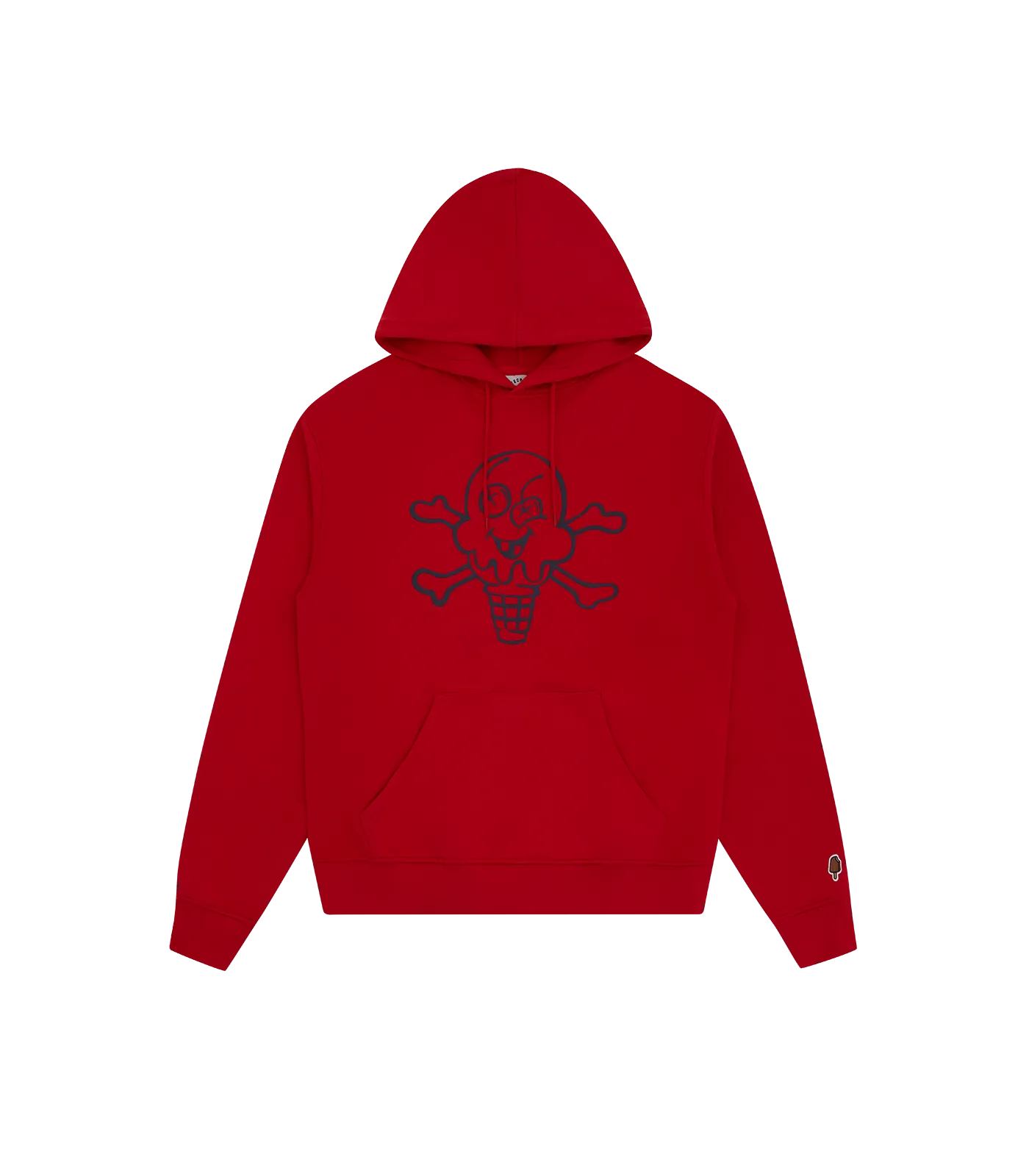 CONES AND BONES POPOVER HOOD - RED