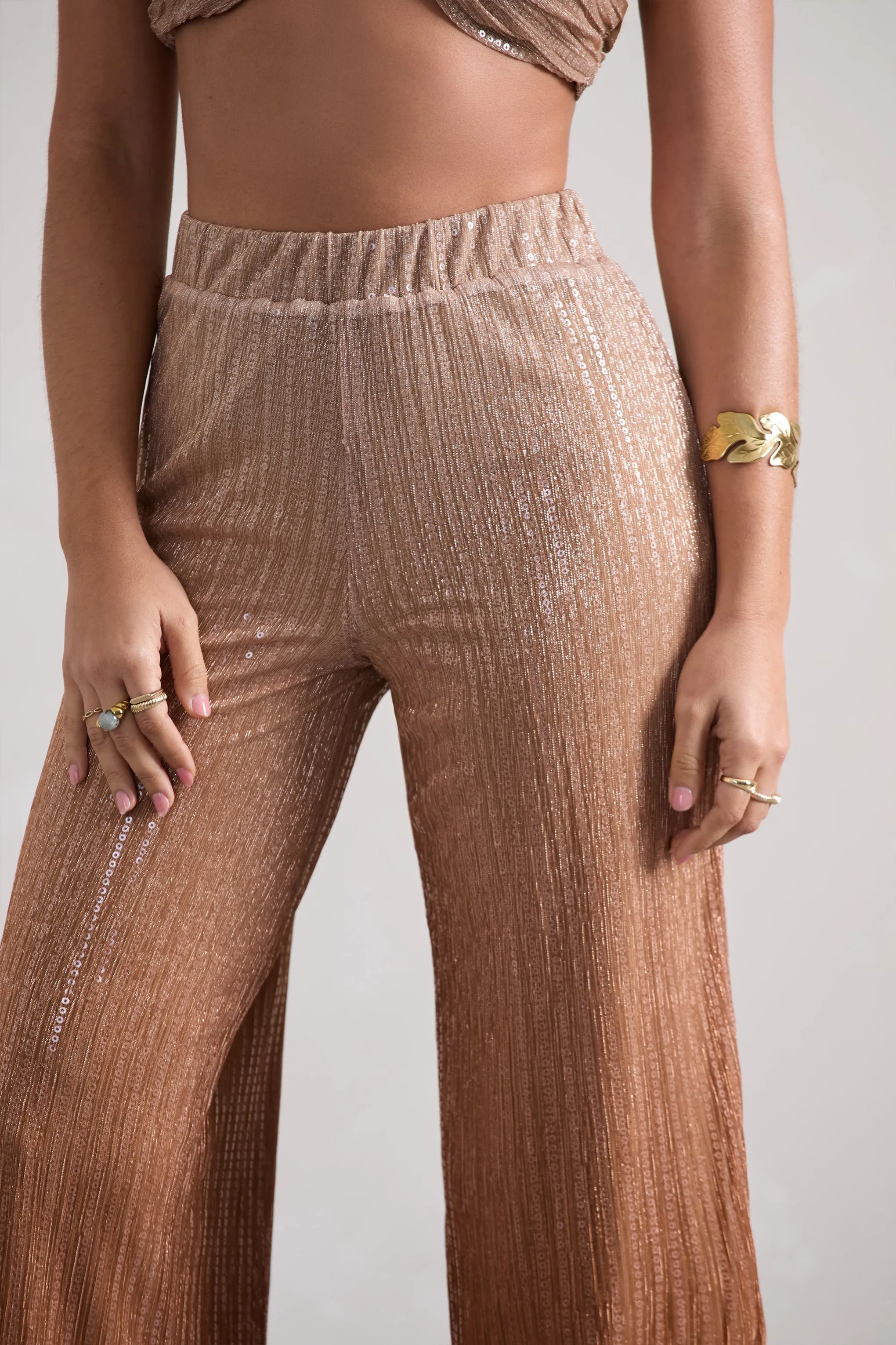 Connection | Gold Metallic Ombre Trousers