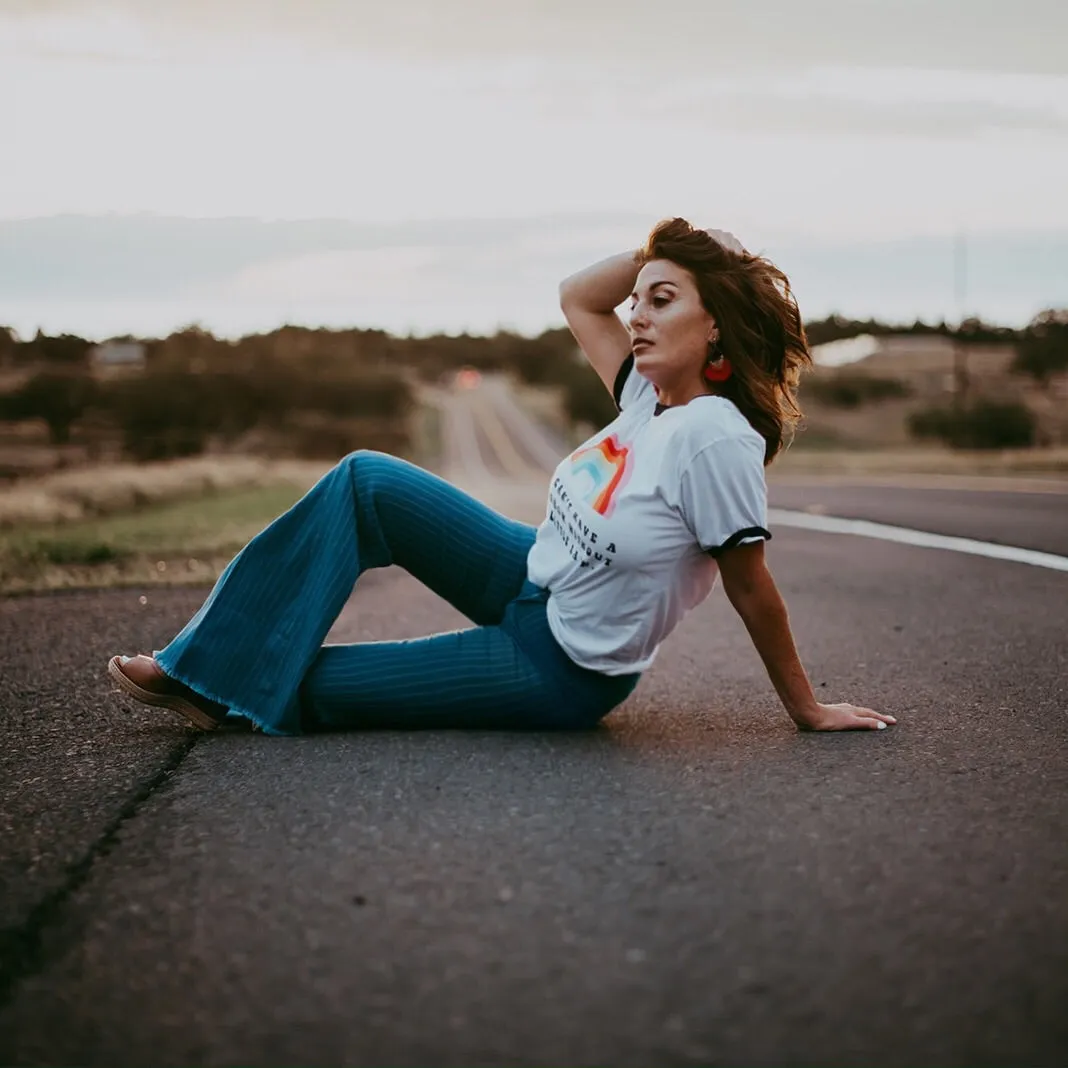 Cotton Blue Pinstripe Bell Trousers