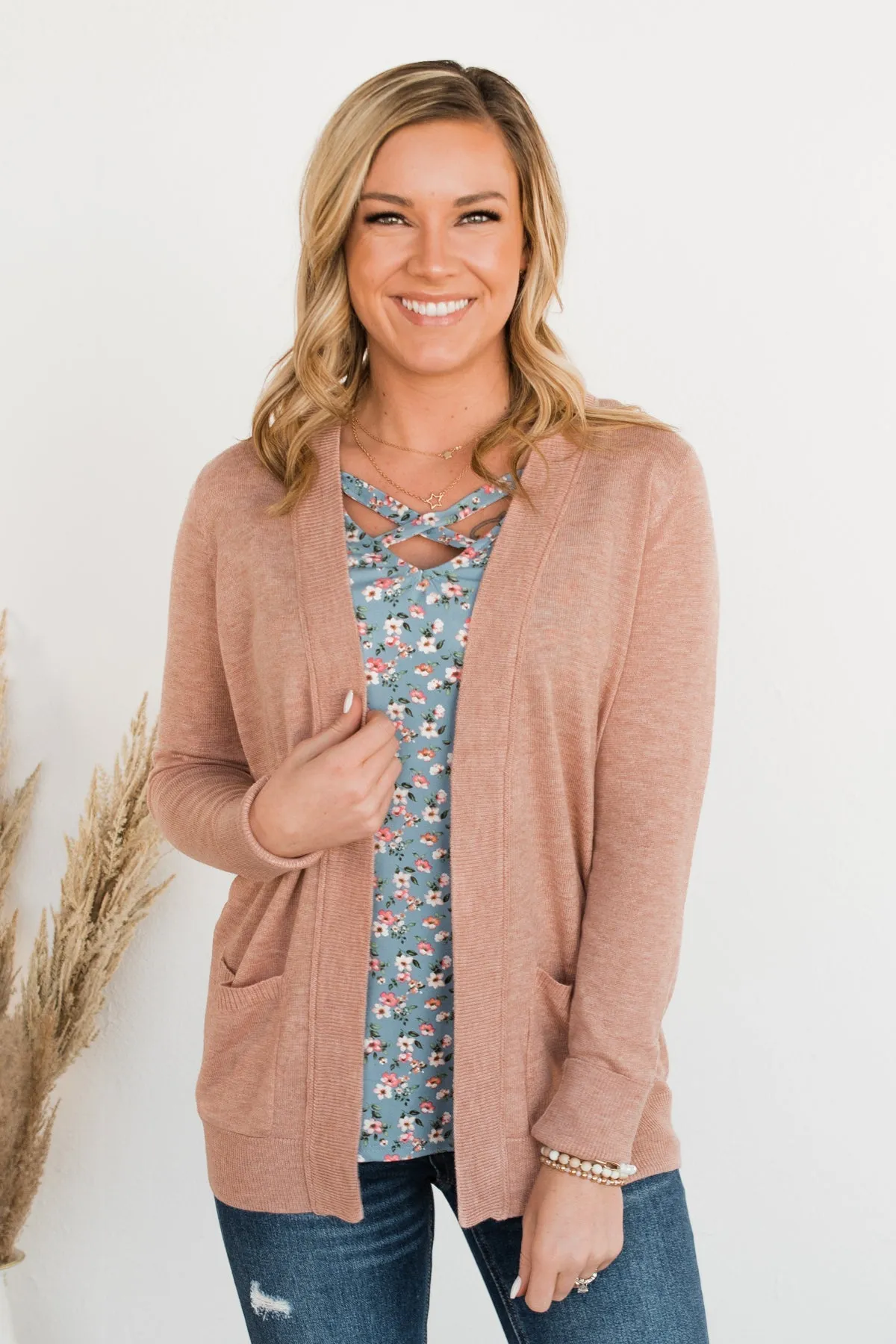 Dance Under The Stars Lightweight Cardigan- Blush