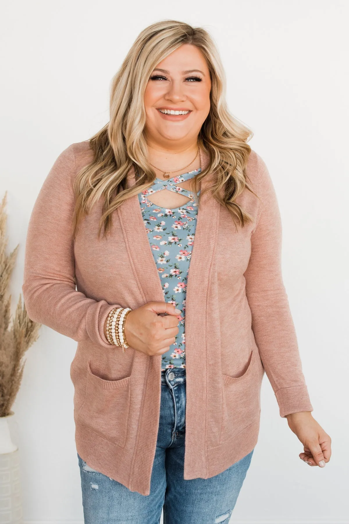 Dance Under The Stars Lightweight Cardigan- Blush