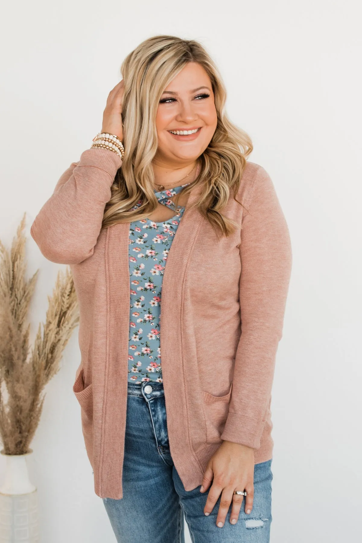 Dance Under The Stars Lightweight Cardigan- Blush