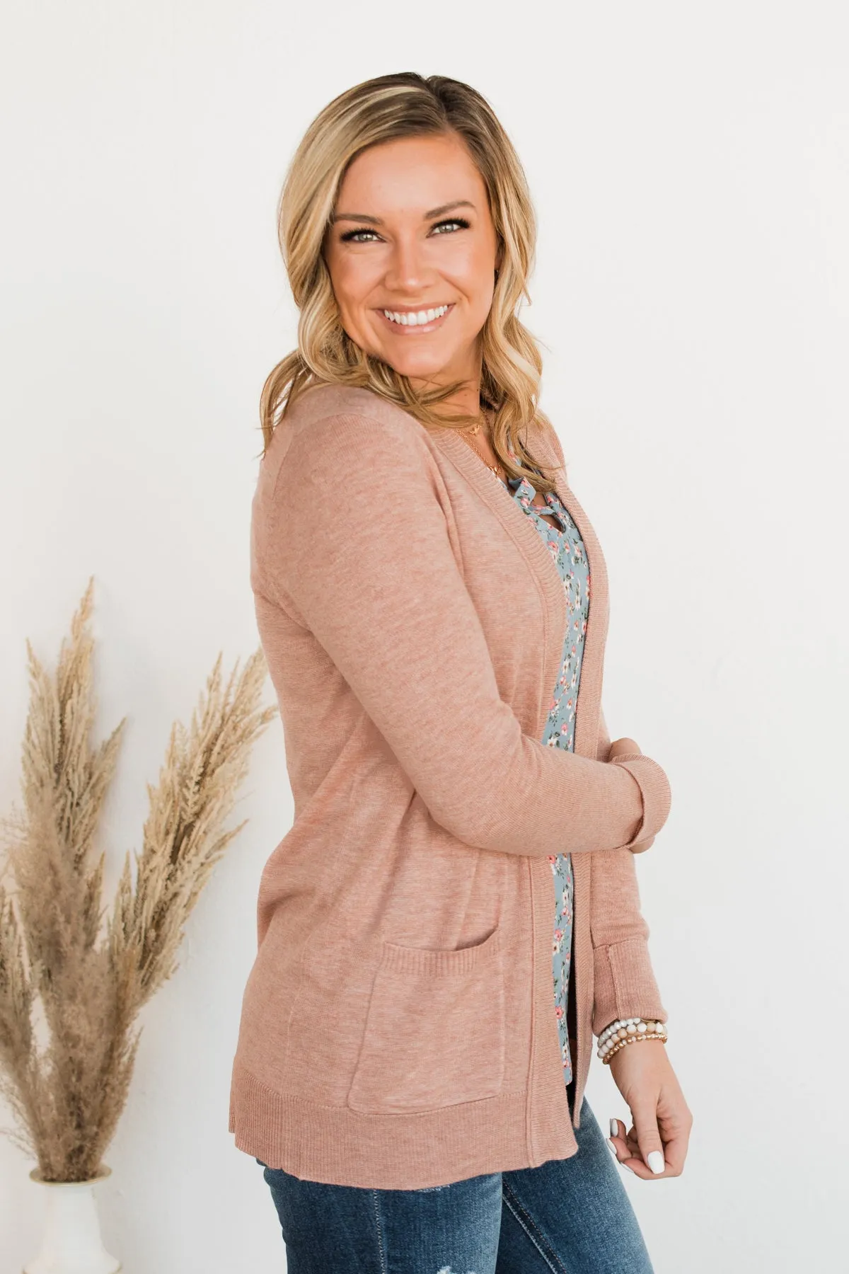 Dance Under The Stars Lightweight Cardigan- Blush