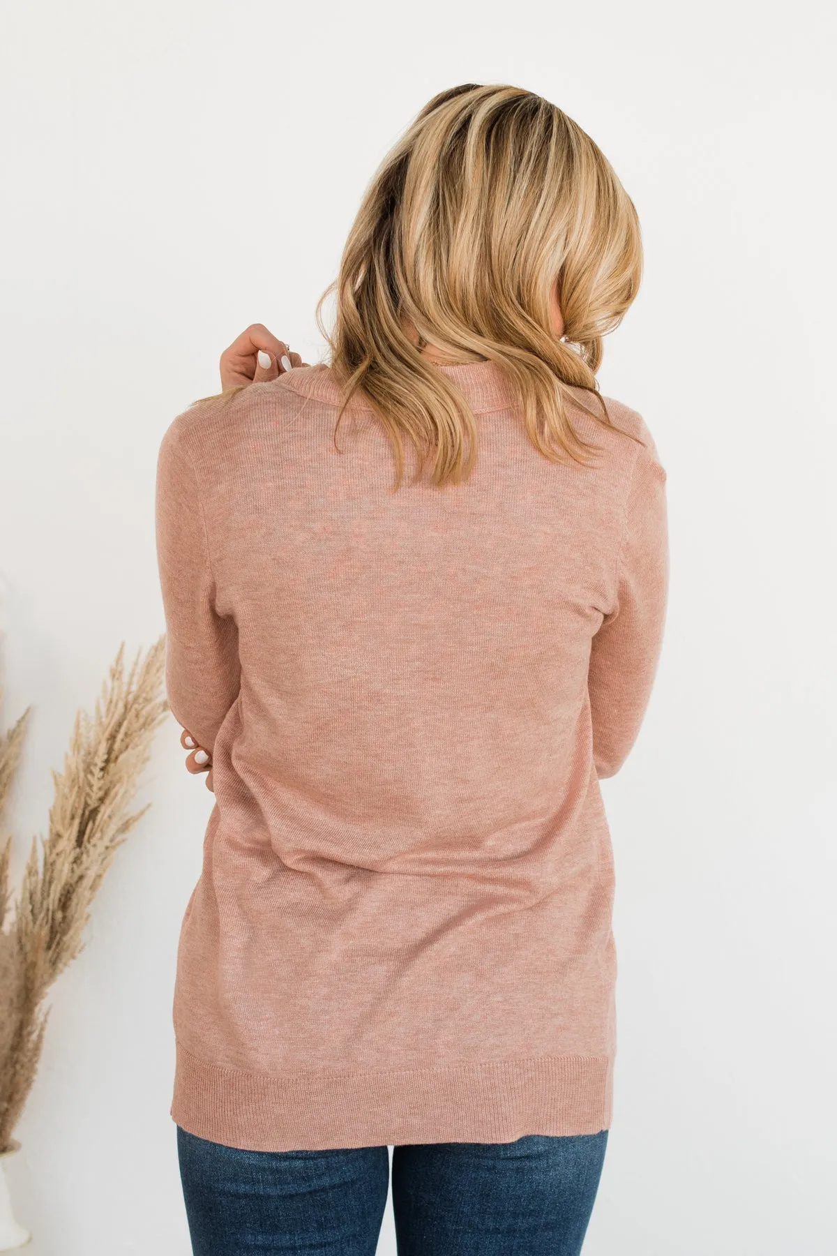 Dance Under The Stars Lightweight Cardigan- Blush