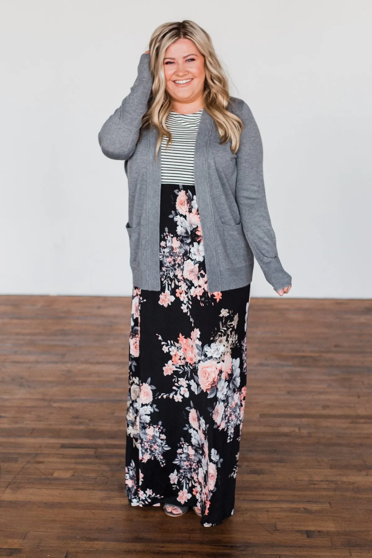 Dance Under The Stars Lightweight Cardigan- Grey