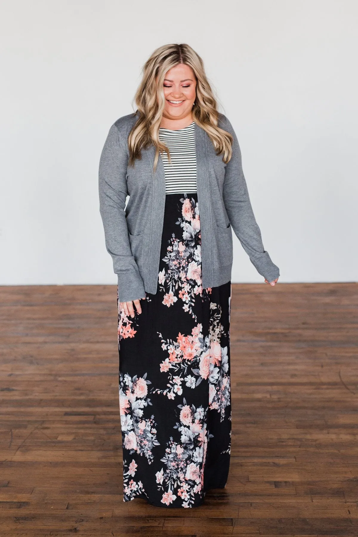 Dance Under The Stars Lightweight Cardigan- Grey