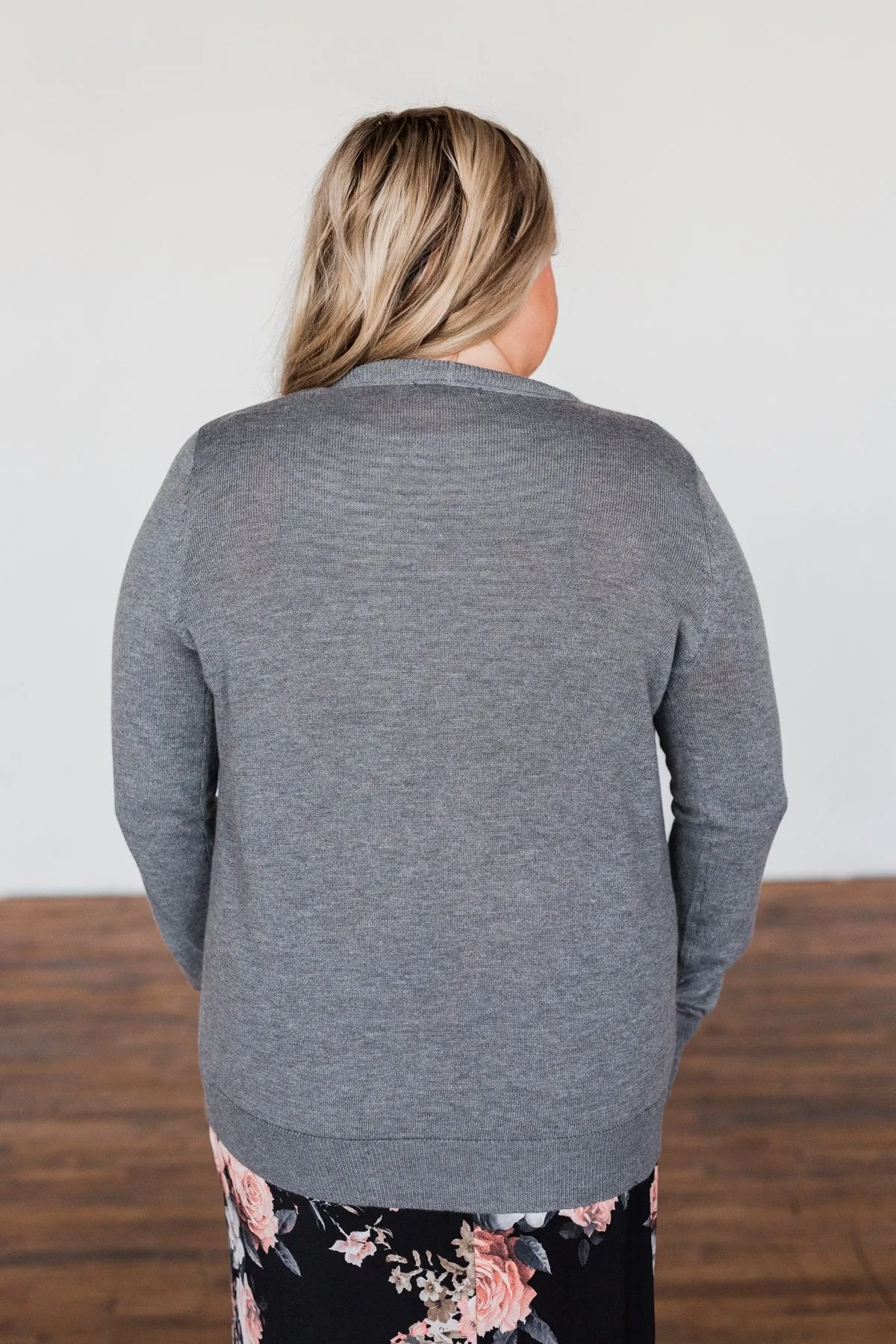 Dance Under The Stars Lightweight Cardigan- Grey